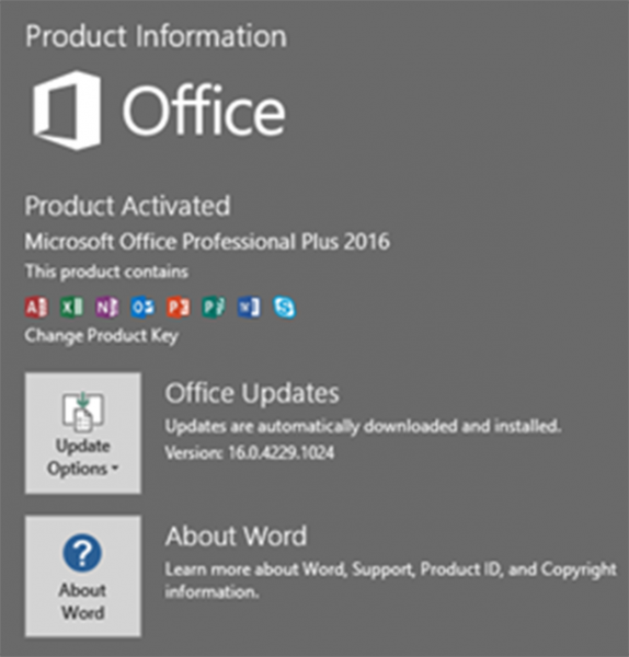 Hình ảnh phần mềm MS Office 2016 Đã Được Kích Hoạt thành công!