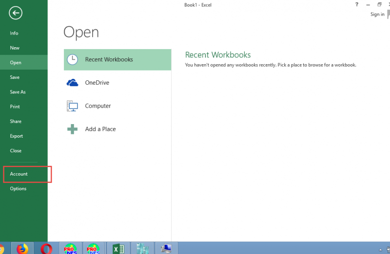 Chọn vào About excel để xem license key nhé!