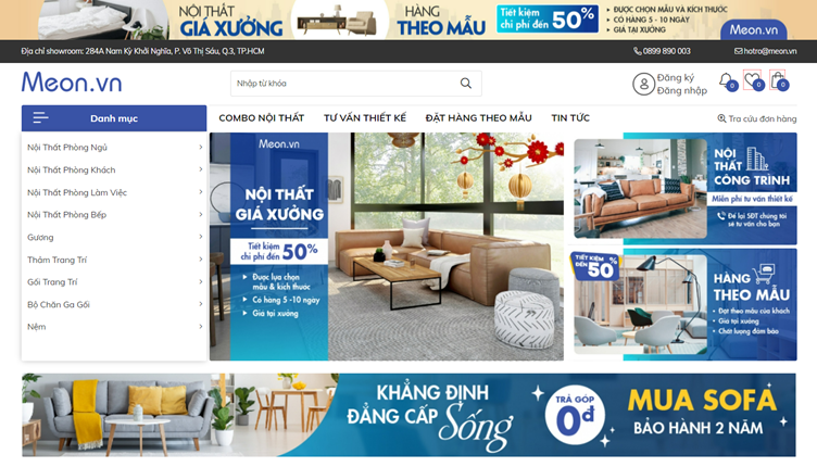 Meon cung cấp các sản phẩm nội thất đẹp với giá cả phải chăng