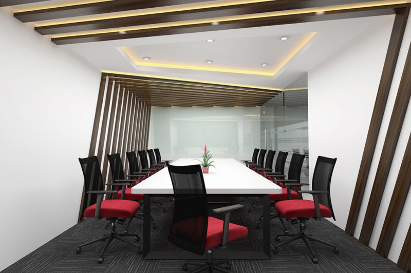 Thiết kế văn phòng tông đỏ rực của công ty Marubeni Việt Nam