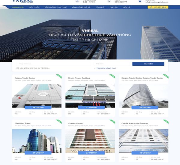 ra mat giao dien moi cho website van phong cho thue nam 2018 